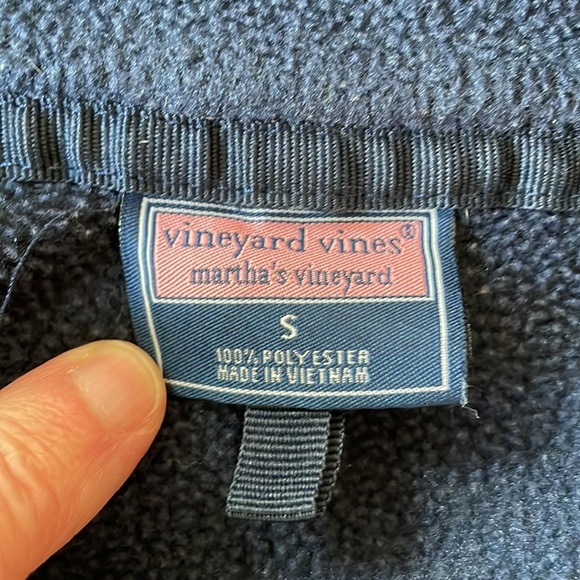 VINEYARD VINES fleece pullover size S navy blue 1/4 zip polyester - Picture 6 of 6